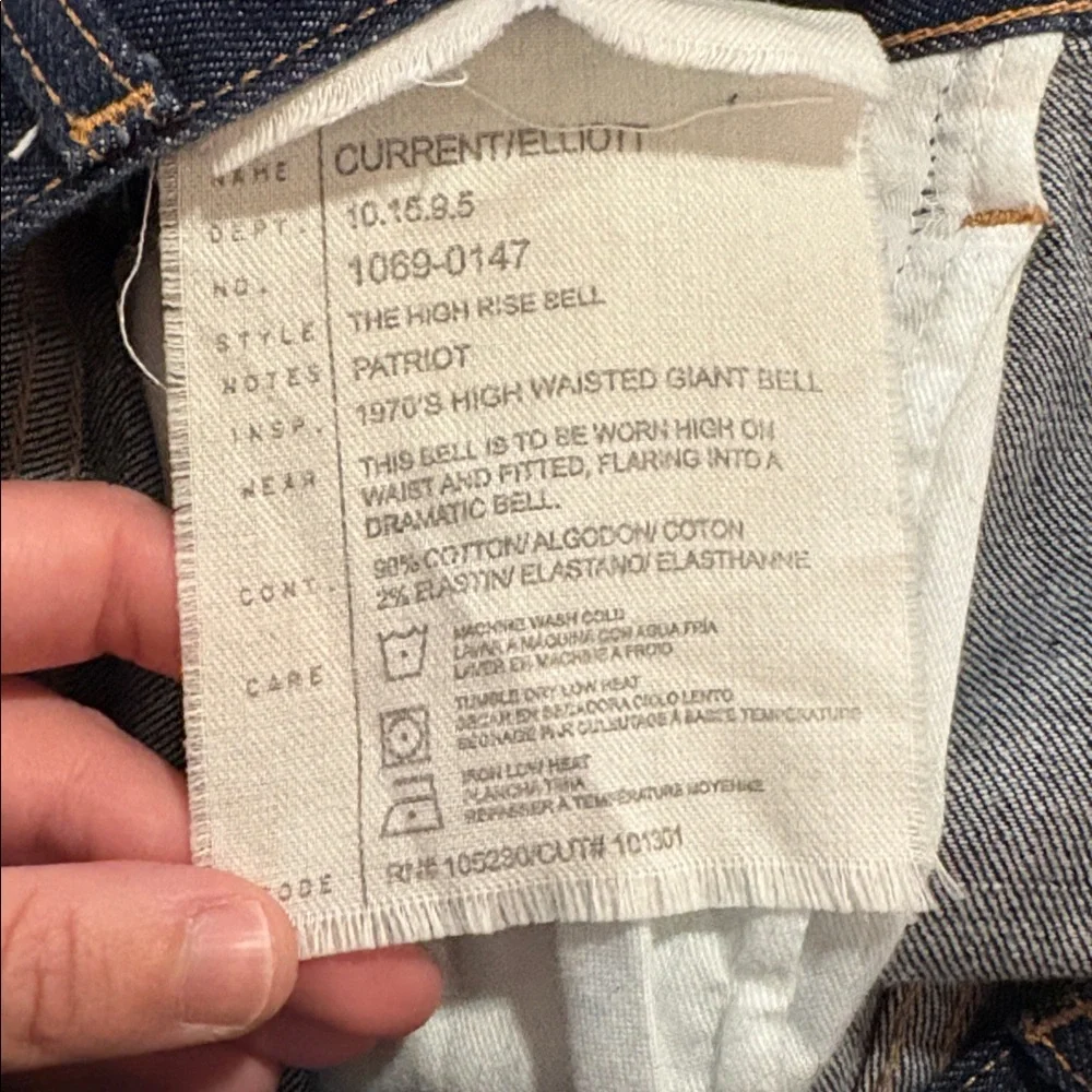 CURRENT/ELLIOTT The High Rise Bell Jeans in Patriot Wash SZ 31 EUC - Picture 5 of 6
